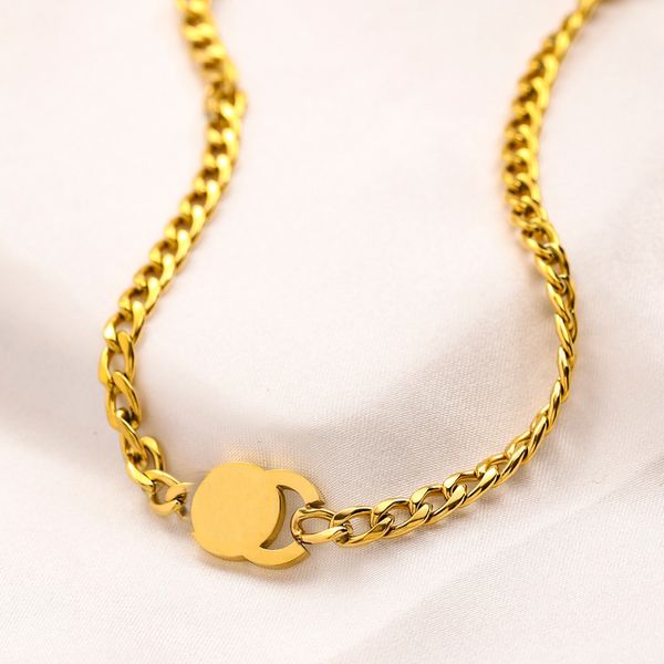luxury design brand letter necklace 18k gold plated stainless steel necklaces choker chain letter pendant fashion womens wedding jewelry acc, Silver
luxury design brand letter necklace 18k gold plated stainless steel necklaces choker chain letter pendant fashion womens wedding jewelry acc, Silver