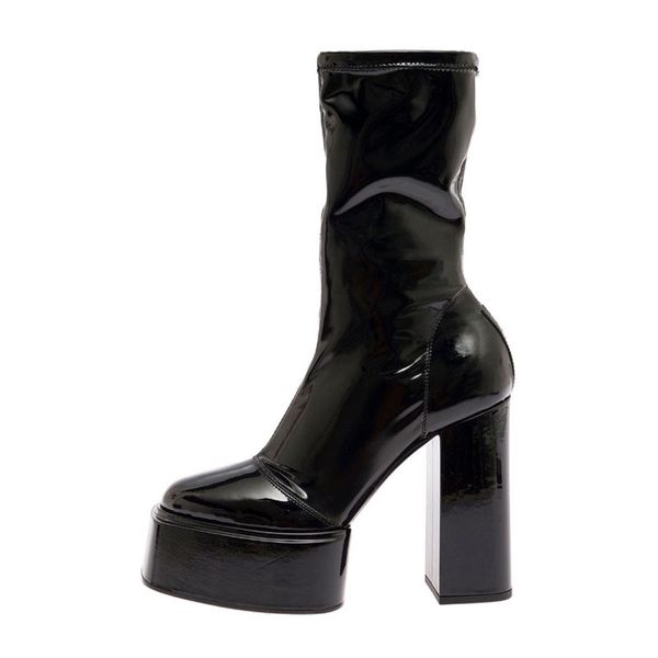 2022 women's boots autumn and winter new quality fashion banquet side zipper high heel thick sole square short boots, Black
2022 women's boots autumn and winter new quality fashion banquet side zipper high heel thick sole square short boots, Black