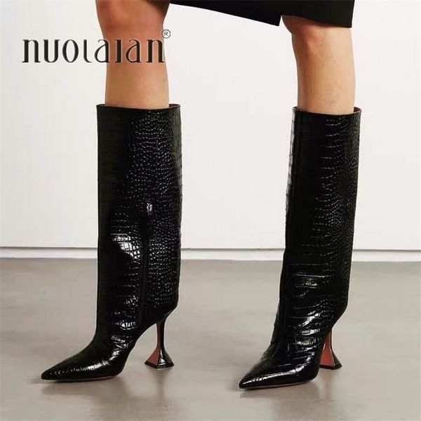 boots brand fashion women knee high pointed toe footwear 10.5cm heels female long party shoes winter 220928, Black
boots brand fashion women knee high pointed toe footwear 10.5cm heels female long party shoes winter 220928, Black