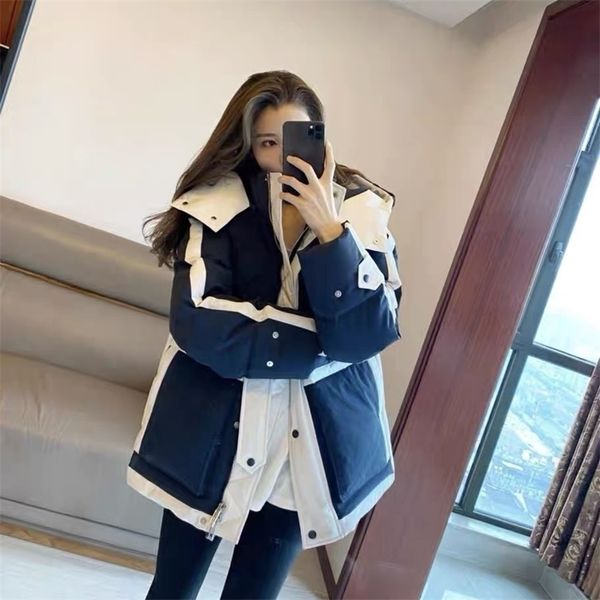 womens down parkas women tooling parker white duck down jacket women fashion color matching korean loose midlength hooded jacket 220929, Black
womens down parkas women tooling parker white duck down jacket women fashion color matching korean loose midlength hooded jacket 220929, Black