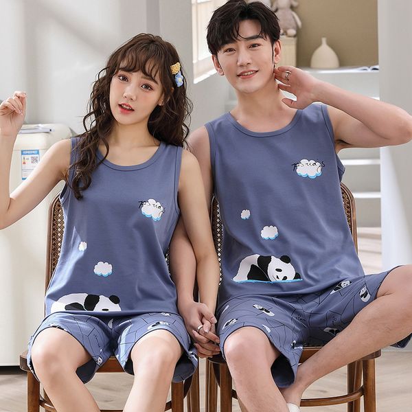 women's sleepwear couple vest sleepware suit women summer pajamas cotton big yards 3xl 4xl men pyjamas female male nightwear pijama muj, Black;red
women's sleepwear couple vest sleepware suit women summer pajamas cotton big yards 3xl 4xl men pyjamas female male nightwear pijama muj, Black;red