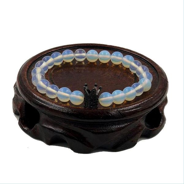 beaded strands 8mm opal beads bracelet natural stone with cubic zircon copper crown bangle for men fashion jewelry gift drop deliver dhkef, Black
beaded strands 8mm opal beads bracelet natural stone with cubic zircon copper crown bangle for men fashion jewelry gift drop deliver dhkef, Black