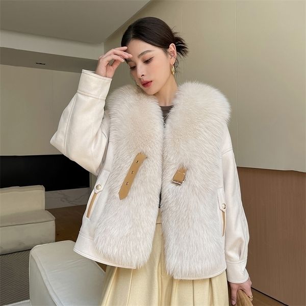 womens fur faux women real coat autumn winter fashion vneck with collar patchwork suede doublefaced jacket loose outerwear 220929, Black
womens fur faux women real coat autumn winter fashion vneck with collar patchwork suede doublefaced jacket loose outerwear 220929, Black