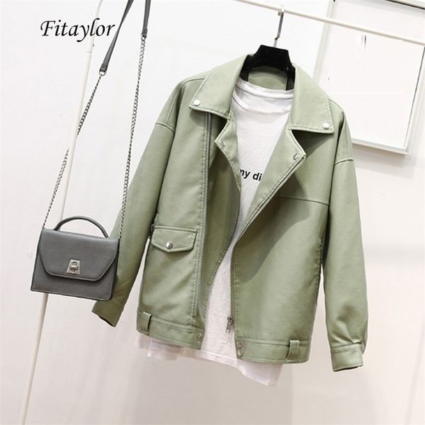women's leather faux fitaylor autumn soft pu jacket women loose punk coat female turndown collar moto biker rivet zipper street overcoa, Black
women's leather faux fitaylor autumn soft pu jacket women loose punk coat female turndown collar moto biker rivet zipper street overcoa, Black