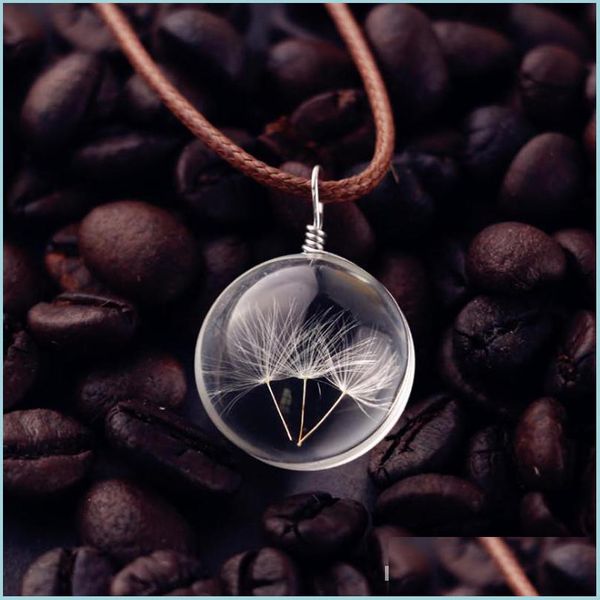 pendant necklaces dried dandelion necklace leather chain glass ball flower birthday gifts fashion necklaces drop delivery 2021 jewelr dhv5z, Silver
pendant necklaces dried dandelion necklace leather chain glass ball flower birthday gifts fashion necklaces drop delivery 2021 jewelr dhv5z, Silver