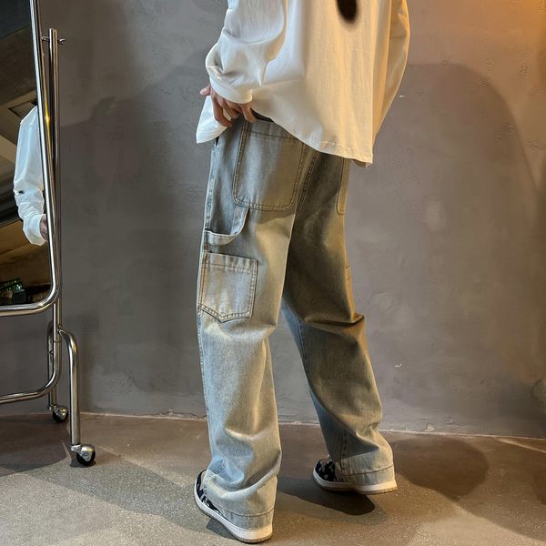 men's jeans loose straight men asthetic man pants for boy casual baggy hip hop women's jeans neutral denim trousers 220929, Blue
men's jeans loose straight men asthetic man pants for boy casual baggy hip hop women's jeans neutral denim trousers 220929, Blue