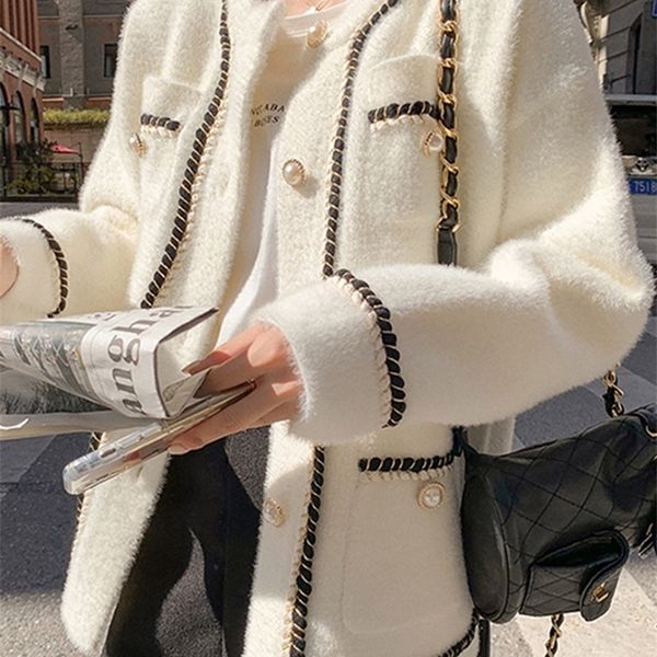 womens knits tees lazy style korean retro black loose o neck knitted cardigan coat white mink cashmere sweater coat women autumnwinter 22092
womens knits tees lazy style korean retro black loose o neck knitted cardigan coat white mink cashmere sweater coat women autumnwinter 22092