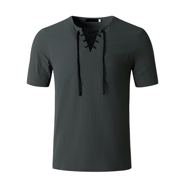 summer men tshirt casual solid color v-neck drawstring tees shirts new male sportswear short sleeve mens t-shirt clothing, White;black
summer men tshirt casual solid color v-neck drawstring tees shirts new male sportswear short sleeve mens t-shirt clothing, White;black