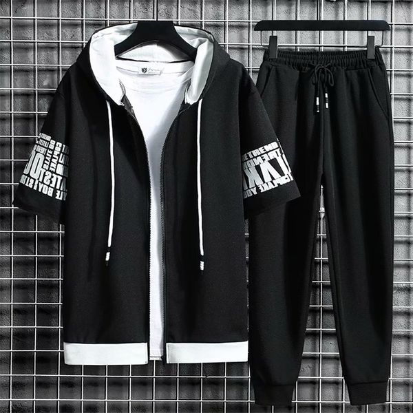men's tracksuits sets hooded zipper short sleeve elastic waist trousers clothing two piece set korean streetwear tracksuit 220929, Gray
men's tracksuits sets hooded zipper short sleeve elastic waist trousers clothing two piece set korean streetwear tracksuit 220929, Gray