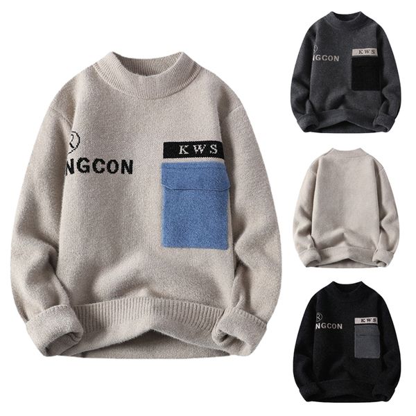 men's sweaters winter men's round collar pullover knit sweater comfortable trend teen casual patterned long sleeve thermal 220929, White;black
men's sweaters winter men's round collar pullover knit sweater comfortable trend teen casual patterned long sleeve thermal 220929, White;black