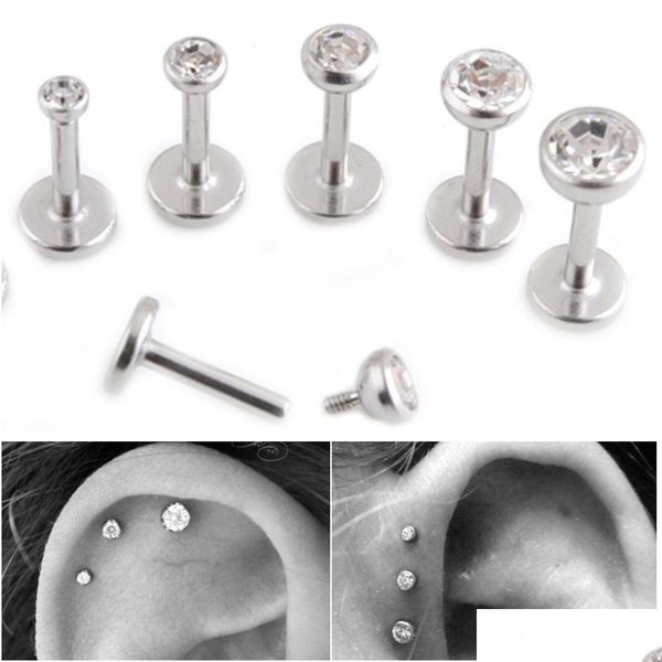 labret lip piercing jewelry gem lip stud cartilage helix tragus clear crystal ear labret piercing earring bar internally threaded 16 oteub, Black
labret lip piercing jewelry gem lip stud cartilage helix tragus clear crystal ear labret piercing earring bar internally threaded 16 oteub, Black