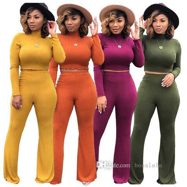 womens wide leg pants suit fall designer clothes pit strip open waist high neck sweater two piece set, White
womens wide leg pants suit fall designer clothes pit strip open waist high neck sweater two piece set, White