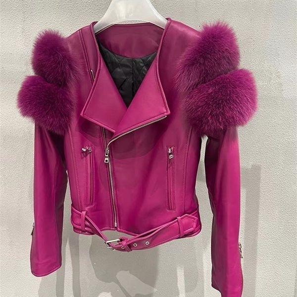 womens fur faux real coat women luxury winter genuine leather jackets short style streetwear clothes 220929, Black
womens fur faux real coat women luxury winter genuine leather jackets short style streetwear clothes 220929, Black