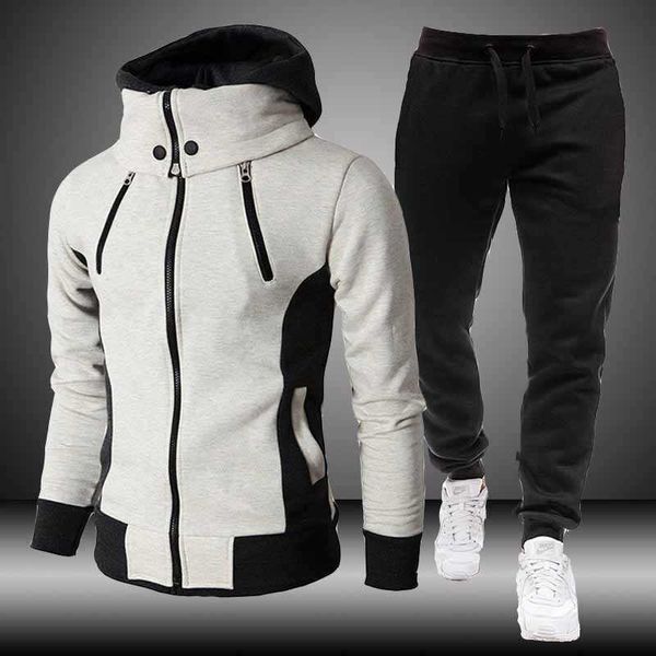 men's tracksuits casual men zipper jacket two piece set autumn winter high callor hoodie pant sportswear male warm tracksuit g220928, Gray
men's tracksuits casual men zipper jacket two piece set autumn winter high callor hoodie pant sportswear male warm tracksuit g220928, Gray