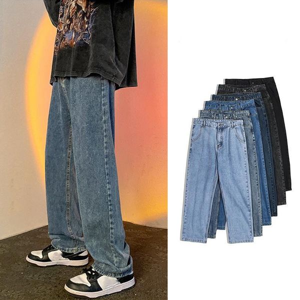 men's jeans men's jeans spring autumn korean wide leg pants fashion high street loose straight denim trousers male clothing oversi, Blue
men's jeans men's jeans spring autumn korean wide leg pants fashion high street loose straight denim trousers male clothing oversi, Blue