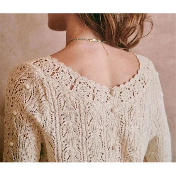 women's knits tees spring crocheted knit sweater lady long sleeve hollow out cardigan knitwear outwear double wear for holiday 220929, White
women's knits tees spring crocheted knit sweater lady long sleeve hollow out cardigan knitwear outwear double wear for holiday 220929, White