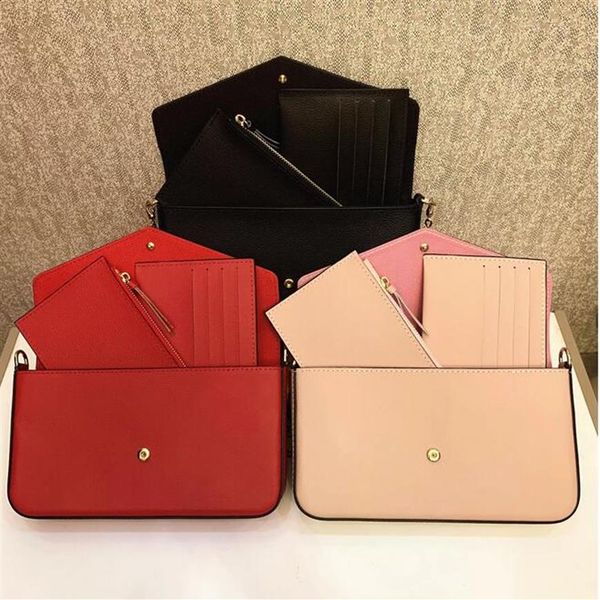 classic designer handbag pochette felicie bag genuine leather handbags shoulder clutch tote messenger shopping purse with box2358, Red;black
classic designer handbag pochette felicie bag genuine leather handbags shoulder clutch tote messenger shopping purse with box2358, Red;black