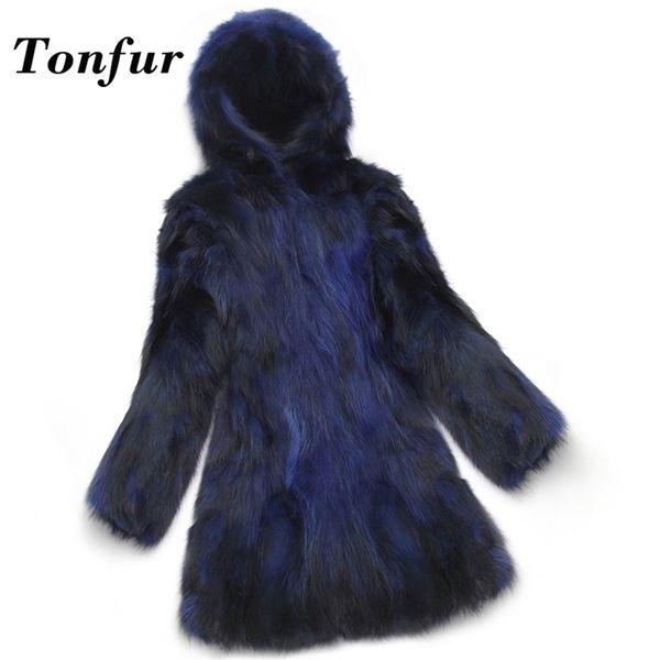 womens fur faux warm winter real coat ladies luxury genuine overcoat jacket drop hoody tbsr669 220929, Black