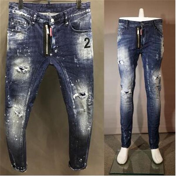 mens jeans designer ripped skinny trousers motorcycle moto biker hole slim men's fashion brand denim pants hip hop d2 a1637 d218p, Blue
mens jeans designer ripped skinny trousers motorcycle moto biker hole slim men's fashion brand denim pants hip hop d2 a1637 d218p, Blue