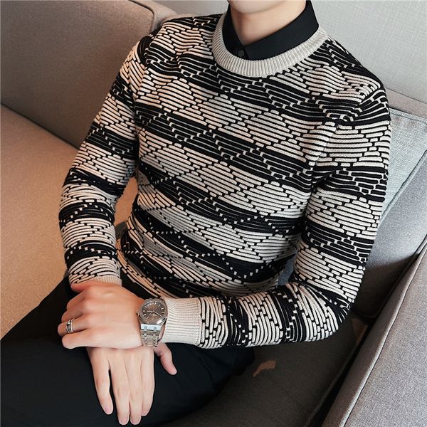 men's sweaters fake2pieces winter thick striped sweaters for men clothing plus size 4xlm slim fit casual knitted pullovers pull homme 2, White;black
men's sweaters fake2pieces winter thick striped sweaters for men clothing plus size 4xlm slim fit casual knitted pullovers pull homme 2, White;black