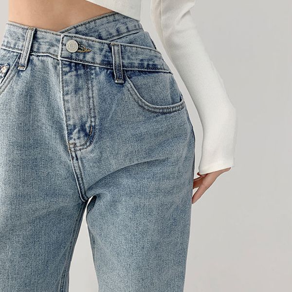 women's jeans high waist water wash plus size jeans woman's casual simplicity straight denim long pants women waist design sense j, Blue
women's jeans high waist water wash plus size jeans woman's casual simplicity straight denim long pants women waist design sense j, Blue
