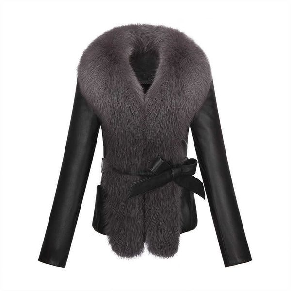 women's fur faux leather jacket plus size short cotton imitation collar coat pu for women t220928, Black
women's fur faux leather jacket plus size short cotton imitation collar coat pu for women t220928, Black