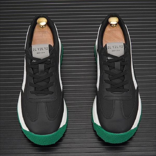 new trend designer shoes mixed breathable leather men platform casual sneakers trainers height increasing shoes chaussure homme dh5, Black
new trend designer shoes mixed breathable leather men platform casual sneakers trainers height increasing shoes chaussure homme dh5, Black
