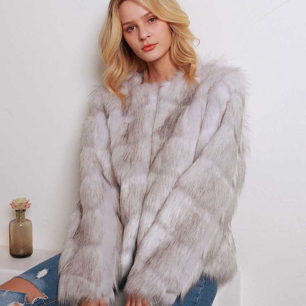 women's fur faux leather coat fashion short collarless women t220928, Black 
women's fur faux leather coat fashion short collarless women t220928, Black