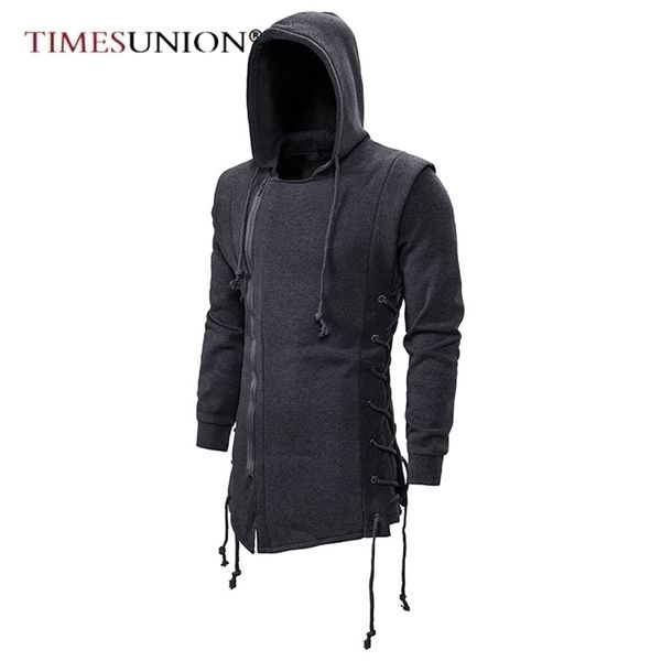 men's hoodies sweatshirts streetwear fashion hooded loose coat zipper with side lashing crossed plus size sweatshirt 220929, Black
men's hoodies sweatshirts streetwear fashion hooded loose coat zipper with side lashing crossed plus size sweatshirt 220929, Black