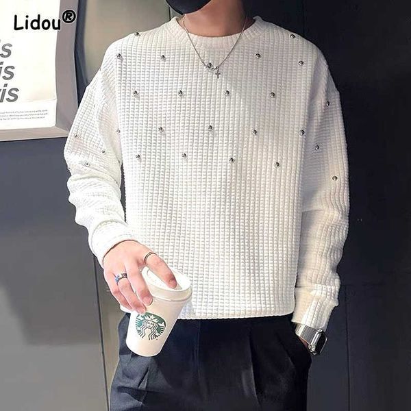 men's sweaters comfortable o-neck long sleeved loose solid color sweaters casual fashion rivet men's clothing all-match simple pul, White;black
men's sweaters comfortable o-neck long sleeved loose solid color sweaters casual fashion rivet men's clothing all-match simple pul, White;black