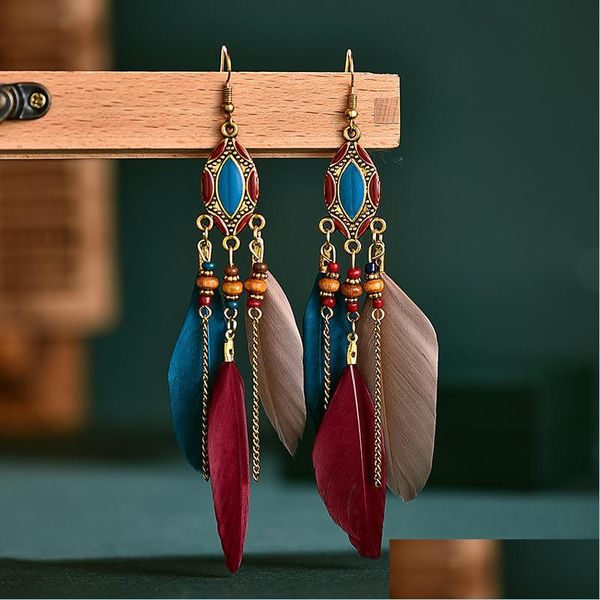 charm retro long tassel feather earrings enamel beads charm earring womens european and american bohemian jewelry drop delivery 2021 b ot9sf, Golden
charm retro long tassel feather earrings enamel beads charm earring womens european and american bohemian jewelry drop delivery 2021 b ot9sf, Golden