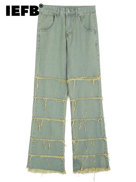 men's jeans iefb patchwork frayed fringe jeans high street style fashionable men casual colour blocking denim trousers 9a2006 220929, Blue
men's jeans iefb patchwork frayed fringe jeans high street style fashionable men casual colour blocking denim trousers 9a2006 220929, Blue