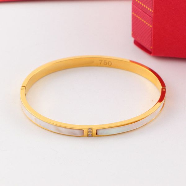 fashion design white fritillary shell inlaid with three diamonds bracelet gold rose black stainless steel bracelets bangles for men women br
fashion design white fritillary shell inlaid with three diamonds bracelet gold rose black stainless steel bracelets bangles for men women br