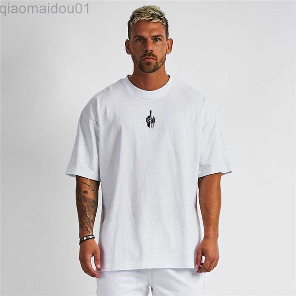 men's t-shirts oversized dropped shoulder half sleeve fitness t shirt men summer loose gym clothing tees l220929, White;black
men's t-shirts oversized dropped shoulder half sleeve fitness t shirt men summer loose gym clothing tees l220929, White;black