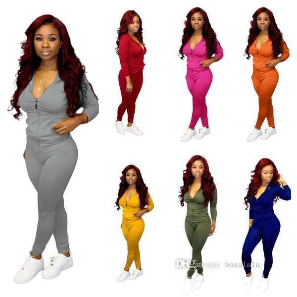 ladies autumn clothing fashion leisure tracksuits solid color hooded zipper with pocket cardigan pencli pants two piece suit, Gray
ladies autumn clothing fashion leisure tracksuits solid color hooded zipper with pocket cardigan pencli pants two piece suit, Gray