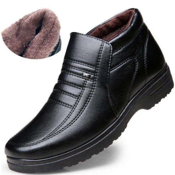 dress shoes winter waterproof men's casual leather flannel high slip-on male rubber warm for mens 220929, Black
dress shoes winter waterproof men's casual leather flannel high slip-on male rubber warm for mens 220929, Black