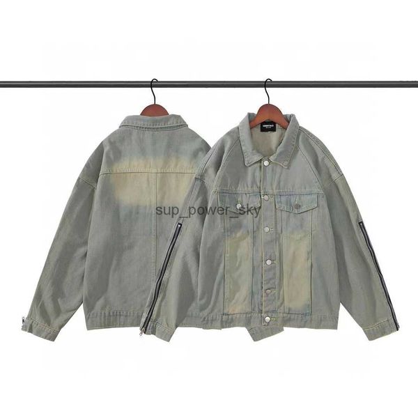 men's jackets essential designer men denim coat double fashion yellow mud side zipper jacket for men women couple coat, Black;brown
men's jackets essential designer men denim coat double fashion yellow mud side zipper jacket for men women couple coat, Black;brown
