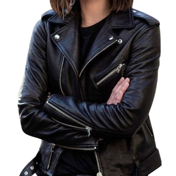 women's leather faux jacket women's autumn short spring korean version of pu motorcycle suit slim and winter 220928, Black
women's leather faux jacket women's autumn short spring korean version of pu motorcycle suit slim and winter 220928, Black