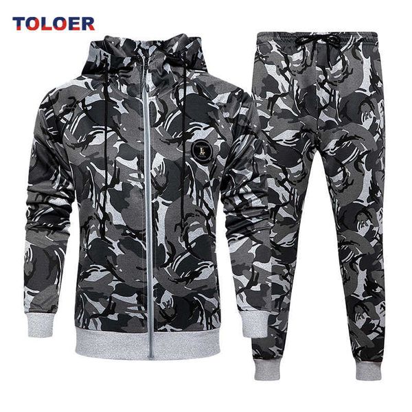 men's tracksuits autumn winter pieces camouflage print men's hoodies tracksuit hooded outerwear mens hooded jacketpants male casua, Gray
men's tracksuits autumn winter pieces camouflage print men's hoodies tracksuit hooded outerwear mens hooded jacketpants male casua, Gray