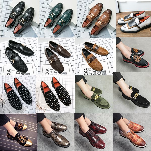 men's luxury brogue shoes handmade metal buckle decoration two-color stitching rhinestone carving round head fashion business shoes loa, Black
men's luxury brogue shoes handmade metal buckle decoration two-color stitching rhinestone carving round head fashion business shoes loa, Black