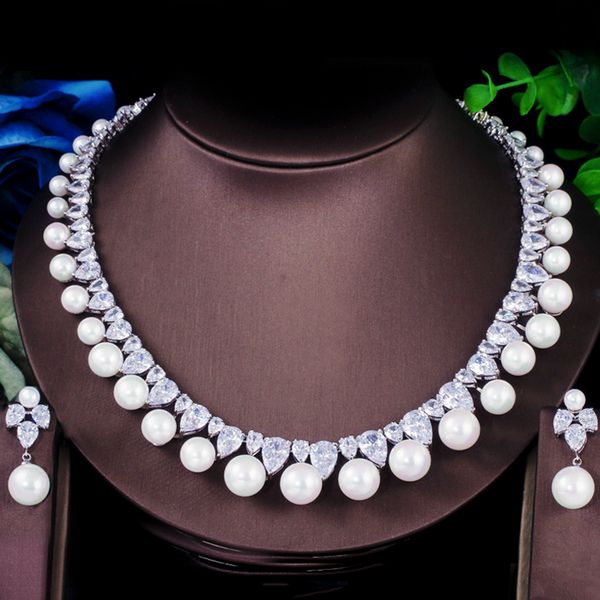 wedding jewelry sets threegraces elegant shiny cubic zirconia big simulated pearl necklace luxury bridal banquet set for brides js624 220929, Slivery;golden
wedding jewelry sets threegraces elegant shiny cubic zirconia big simulated pearl necklace luxury bridal banquet set for brides js624 220929, Slivery;golden