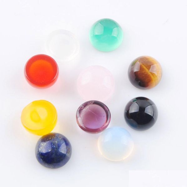 loose gemstones 6mm round loose gemstone cabochon beads natural healing bead fit for women men diy handmade jewelry bu812 drop deliver dhkvu, Black