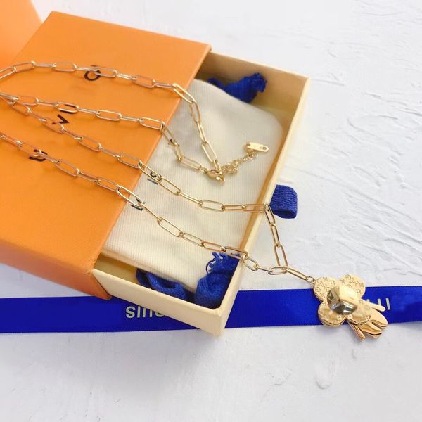 women luxury design brand letter necklace choker chain 18k gold plated stainless steel necklaces flower doll pendant fashion girls wedding j, Silver
women luxury design brand letter necklace choker chain 18k gold plated stainless steel necklaces flower doll pendant fashion girls wedding j, Silver