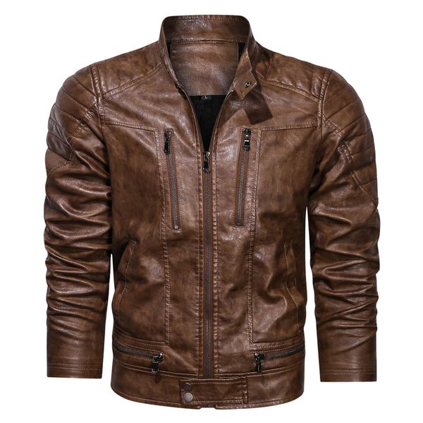 winter men faux leather jacket slim fit solid motorcycle biker jackets mens streetwear zippers windbreaker fleece tactical coat, Black
winter men faux leather jacket slim fit solid motorcycle biker jackets mens streetwear zippers windbreaker fleece tactical coat, Black