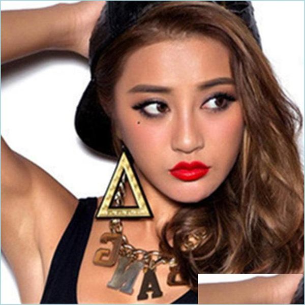 dangle chandelier acrylic gold sier super large triangle dangle earrings for women fashion jewelry drop delivery 2021 bdesybag otrxa, Silver