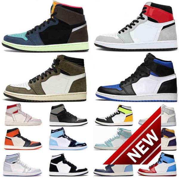 jumpman og 1s travis scotts basketball shoes obsidian lakers unc mid royal toe black metallic cool grey twist pine green fearless men women