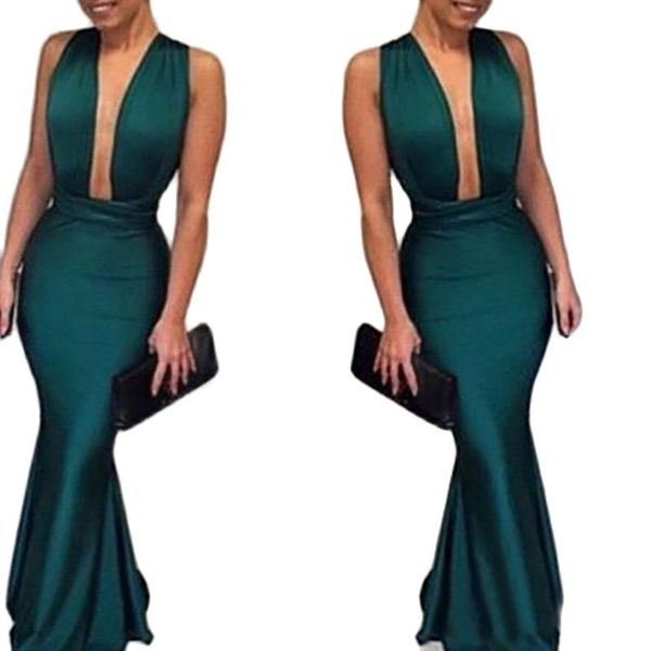 2023 prom dresses v neck sleeveless floor length mermaid satin blackish green evening gowns, Black
2023 prom dresses v neck sleeveless floor length mermaid satin blackish green evening gowns, Black