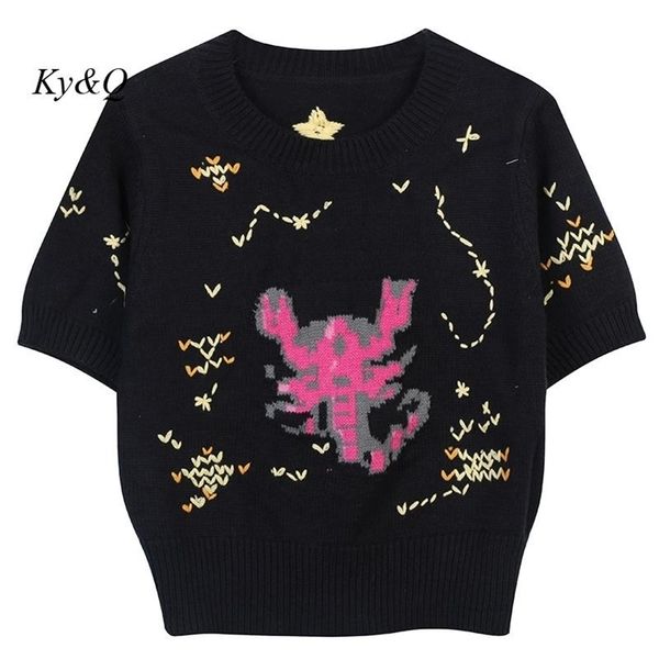 womens sweaters korean style contrast color fun animal jacquard embroidery sweet gentle oneck pullover sweater fashion women autumn 220929, White;black
womens sweaters korean style contrast color fun animal jacquard embroidery sweet gentle oneck pullover sweater fashion women autumn 220929, White;black