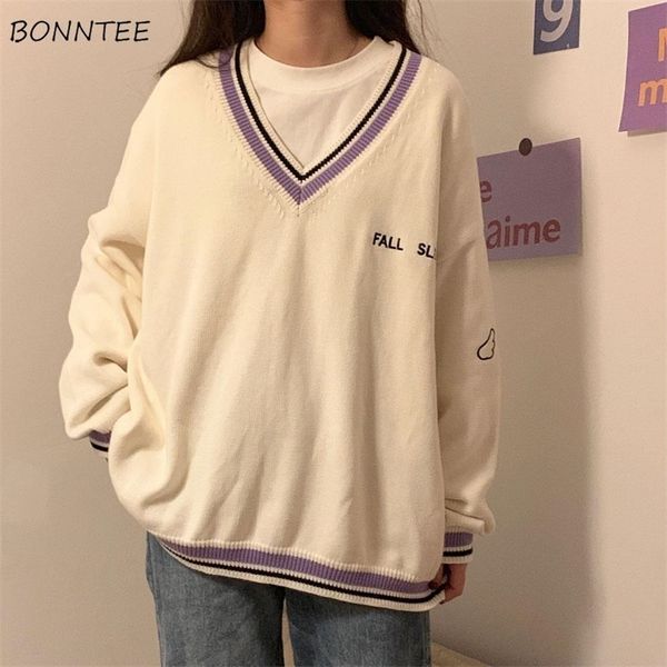 womens sweaters sweaters women ulzzang letter chic vintage vneck daily preppy girls knitwear fall casual allmatch ins long sleeve clothes y2, White;black
womens sweaters sweaters women ulzzang letter chic vintage vneck daily preppy girls knitwear fall casual allmatch ins long sleeve clothes y2, White;black