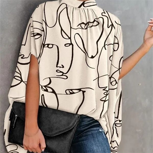 women's blouses shirts casual loose blouse fashion batwing sleeve print o-neck spring summer office lady elegant 220929, White
women's blouses shirts casual loose blouse fashion batwing sleeve print o-neck spring summer office lady elegant 220929, White